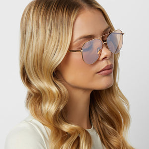 Women's gold aviator sunglasses top