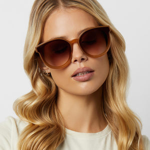Gemma Round Sunglasses Salted Caramel Brown Gradient DIFF