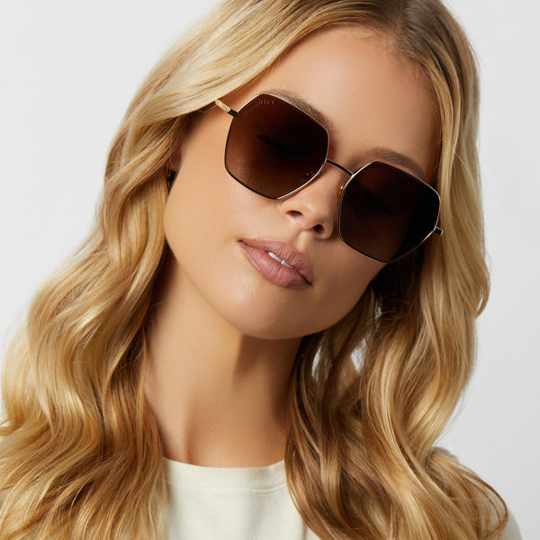 harlowe - gold + brown gradient + polarized sunglasses 1