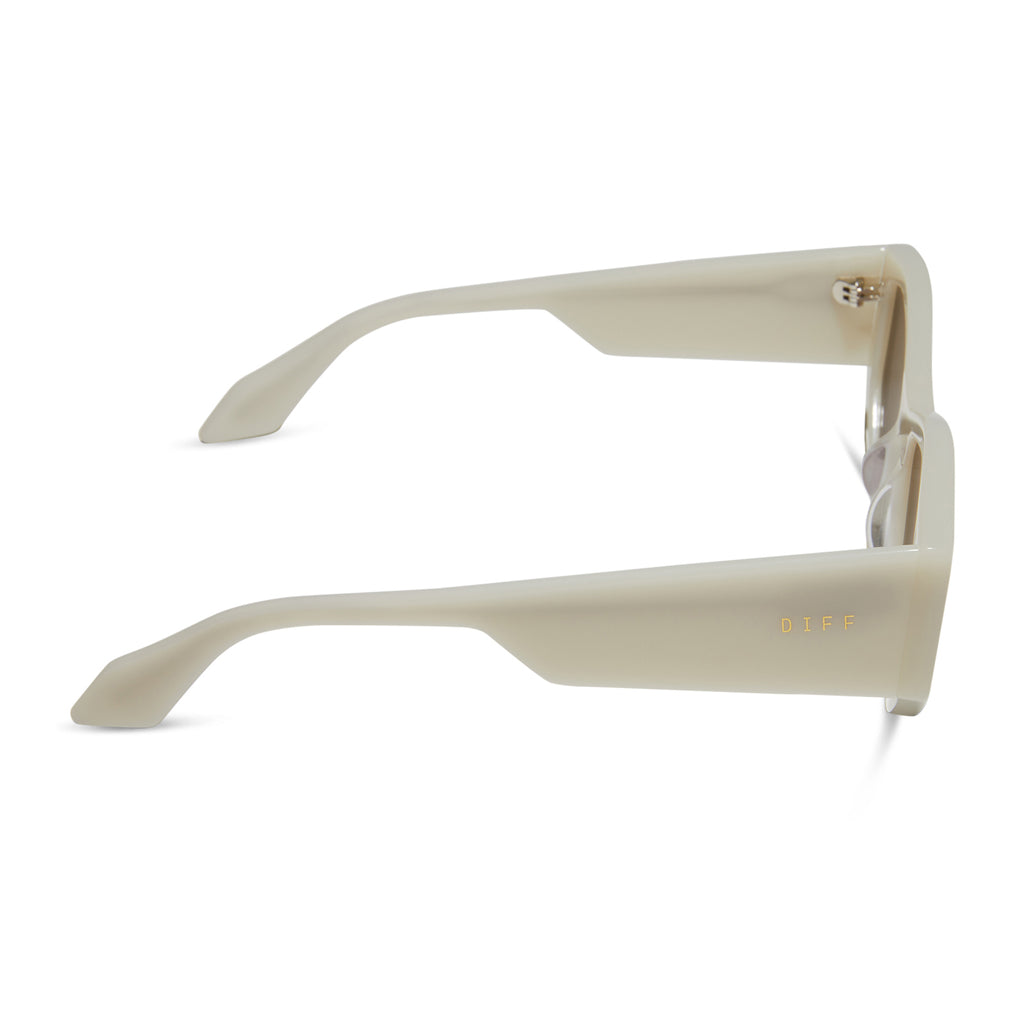 Zoe Oval Sunglasses Meringue & Brown DIFF Eyewear