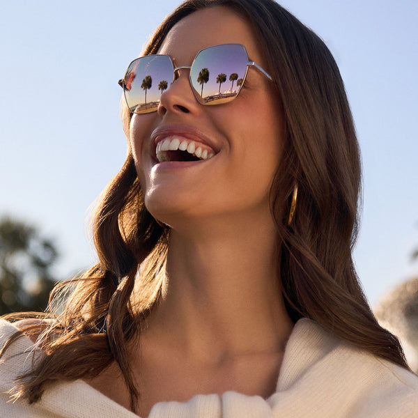 harlowe - gold + taupe flash sunglasses 1
