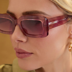 Indy Rectangle Sunglasses | Fleur & Wine Gradient | DIFF Eyewear