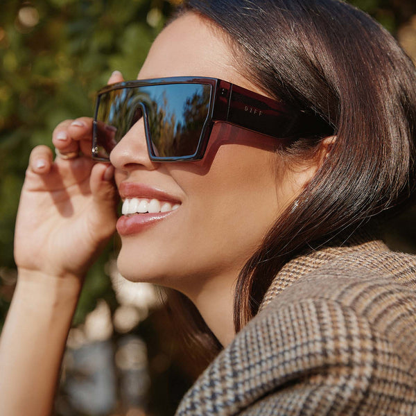 electra - aubergine + aubergine w silver flash sunglasses 1