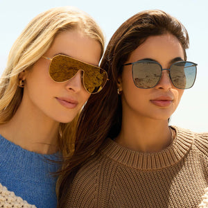 Dash Shield Shield Sunglasses | Copper Metal & Brown Gold  display picture 1