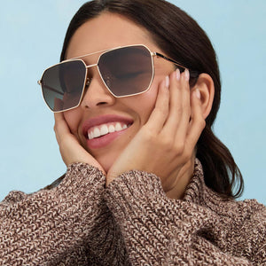 Berkely Navigator Sunglasses | Gold & Brown Gradient | DIFF Berkely Navigator Sunglasses | Gold & Brown Gradient | DIFF