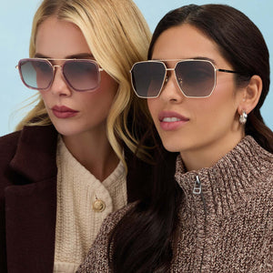 Berkely Navigator Sunglasses | Gold & Brown Gradient | DIFF 