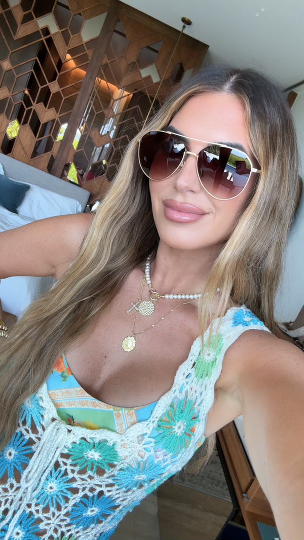 dash - brushed gold + coffee gradient sunglasses 1