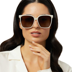 Naomi Square Sunglasses | Meringue & Brown Gradient Polarized