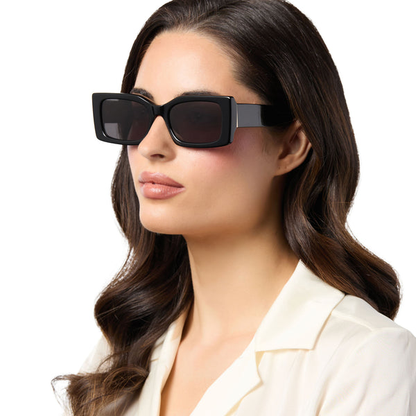 alessandra - black + grey + polarized sunglasses 1