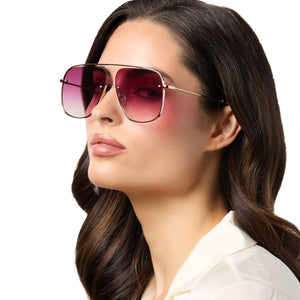 Iconica Navigator Sunglasses | Gold & Wine Gradient | DIFF  display picture 3