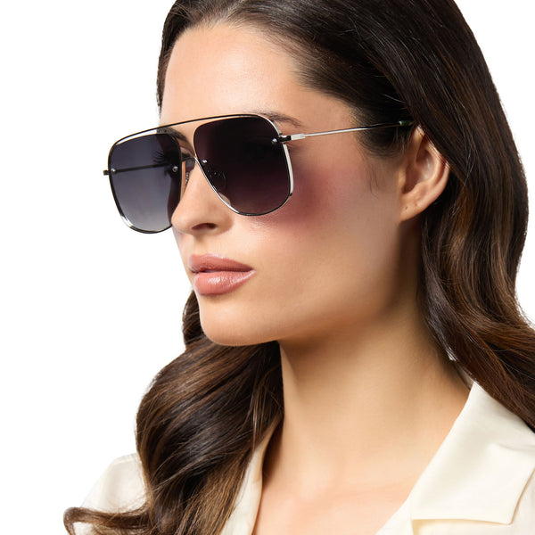 cynthia - silver w alpine temple tips + grey gradient with silver flash + polarized sunglasses 6