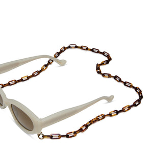 diff eyewear iconica small acetate chain in rich tortoise