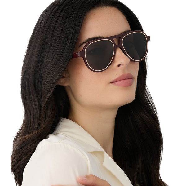 pia - bordeaux + grey + polarized sunglasses 5