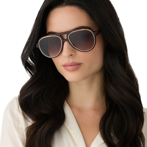 pia - salted caramel tortoise + brown gradient + polarized sunglasses 5