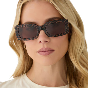 Indy Rectangle Sunglasses | Animal & Brown | DIFF Eyewear display picture 1
