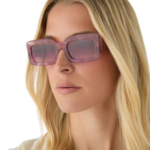 Indy Rectangle Sunglasses | Fleur & Wine Gradient | DIFF Eyewear display picture 1