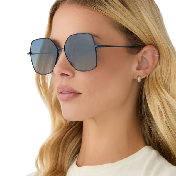 iris - deep navy metal + aegean blue flash + polarized sunglasses 1