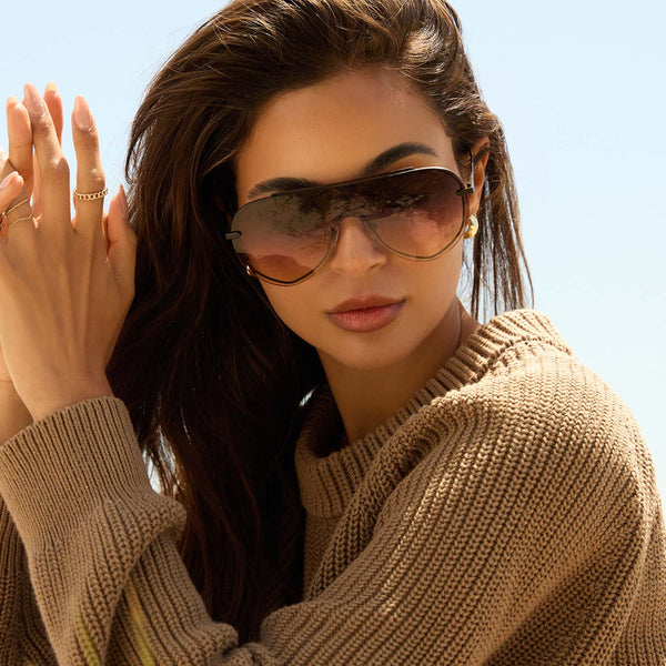 imani - brushed black + twilight gradient sunglasses 6