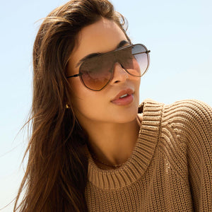 Diff Eyewear Black Imani Sunglasses Imani Shield Sunglasses | Brushed Black & Twilight Gradient  main image 2