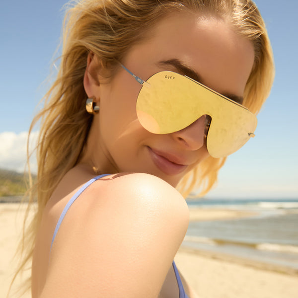 imani - gold + brilliant gold mirror sunglasses 1