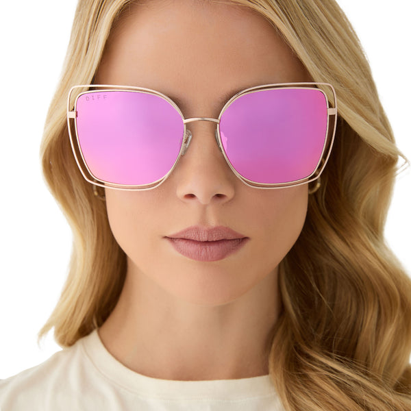 jacqueline - champagne + pink mirror sunglasses 5