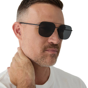 Jonas Mens Square Aviator Sunglasses | Black Aviator Mens  display picture 2