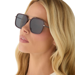 Jordan Navigator Sunglasses | Dark Red & Grey Gradient | DIFF Eyewear