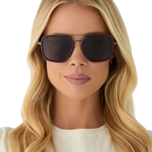 JORDAN - DARK CHERRY LACQUER + GREY GRADIENT + POLARIZED SUNGLASSES