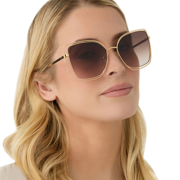 jacqueline - gold + brown gradient sunglasses 7