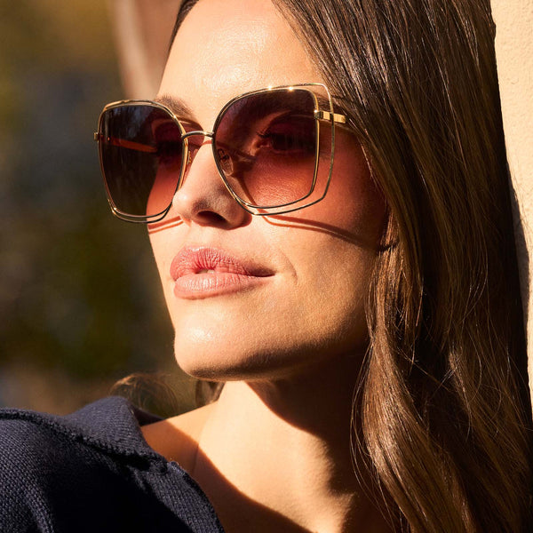 jacqueline - gold + brown gradient sunglasses 1