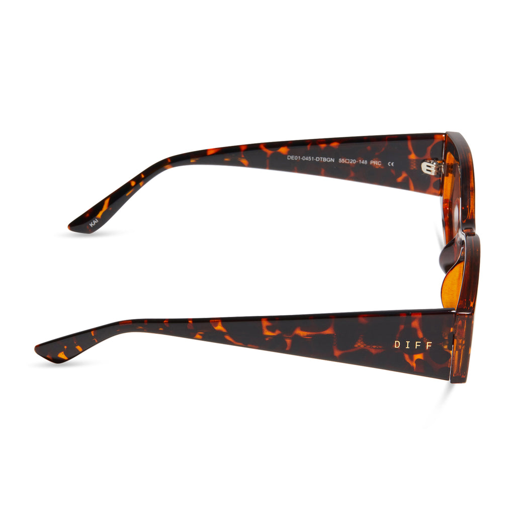 Kai Rectangle Sunglasses Dark Tortoise & Brown Gradient DIFF Eyewear
