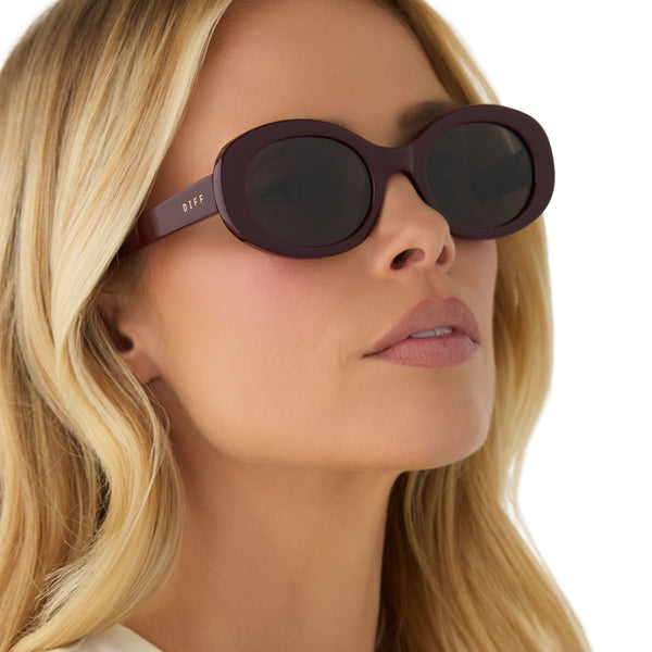 lainey - dark cherry lacquer + grey sunglasses 6
