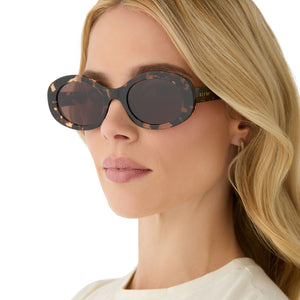 Lainey Oval Sunglasses | Espresso Tortoise & Brown | DIFF  display picture 1