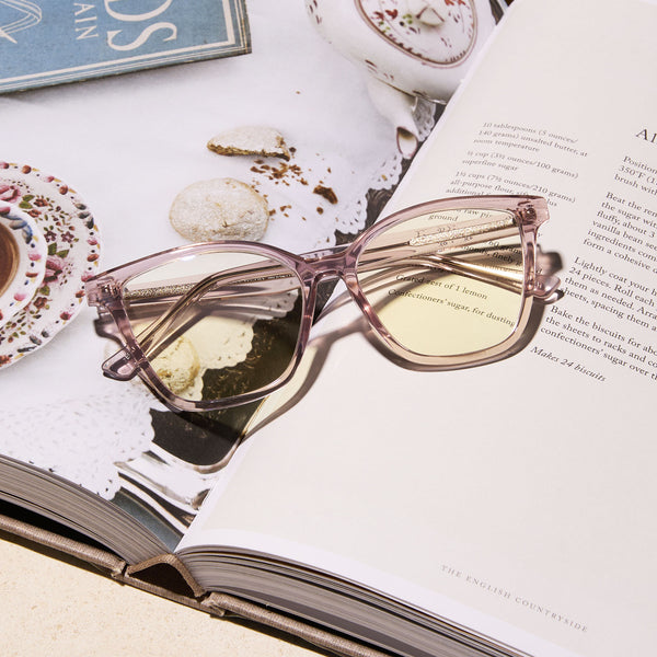 leah - light pink crystal + blue light readers 7