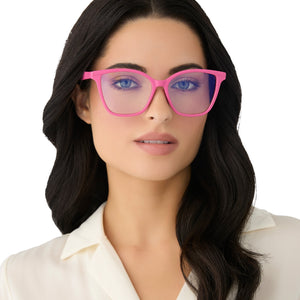 かあ①②郵便ネオンレモン&ネオンピンクコズ他計14 Leah Square Readers | Peony Pink | DIFF Eyewear