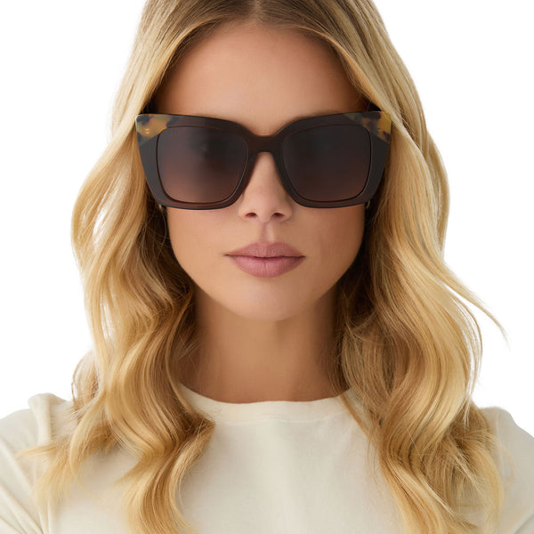 lizzy - whiskey crystal w brown kombu tips + brown gradient + polarized sunglasses 1