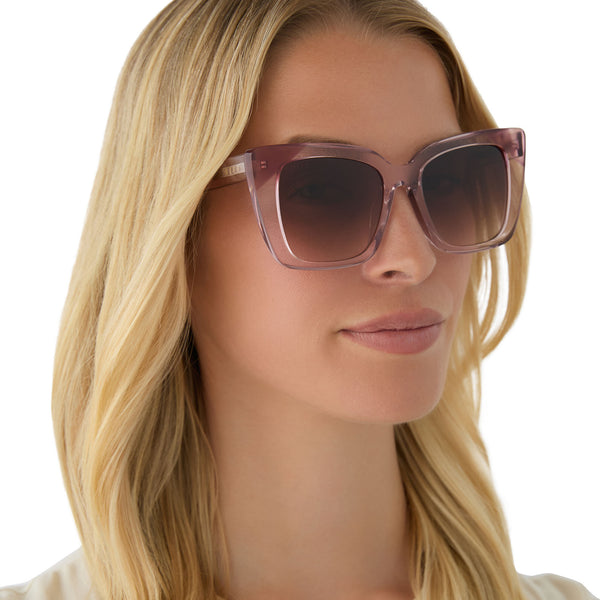 lizzy - light pink crystal + fleur tips + brown gradient sunglasses 5