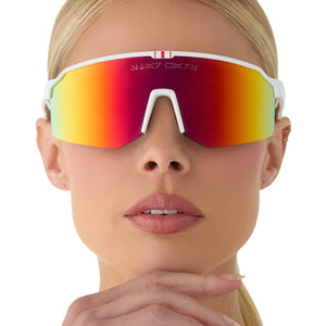 LUKE X-WING™ 2.0 - GALACTIC WHITE + RED ORANGE FIRE MIRROR + POLARIZED SUNGLASSES