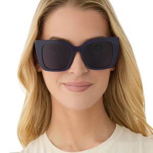 DIFF Lizzy Sunglasses Clayton Ombre Frame Brown Gradient Lenses Oversized Cateye Lizzy Cateye Sunglasses | Royal & Midnight | DIFF Eyewear main image 3