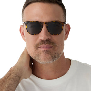 Maxwell XL Square Sunglasses | Amber Tortoise & Grey Polarized