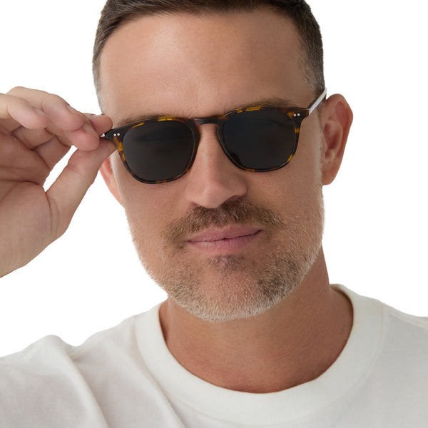 maxwell - amber tortoise + grey polarized sunglasses 1
