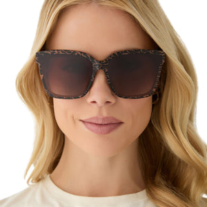 MEREDITH II - ANIMAL + BROWN GRADIENT SUNGLASSES
