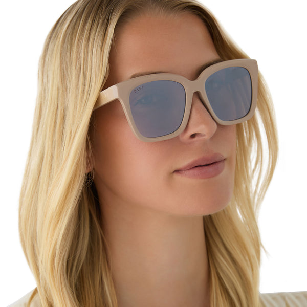 meredith - almond + silver flash + polarized sunglasses 7