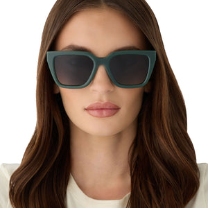 Diff Eyewear Green Square Acetate Sunglasses Gia Square Sunglasses | Cool Matcha & Cool Matcha Mirror  main image 2