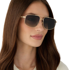 Charley Navigator Sunglasses | Gold & Aloe Green Gradient | DIFF