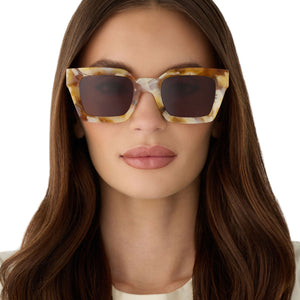 ?Tortoise Brown Square Polarized Womens Sunglasses Trendy Oversized Tortoise Oversized Thick Square Polarized Sunglasses with  main image 4