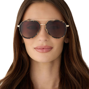 Joey Round Sunglasses | Espresso Tort + Gold & Brown | DIFF Eyewear