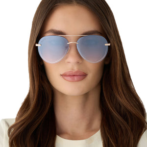 Lenox XS Aviator Sunglasses | Gold & Slate Gradient Flash | DIFF