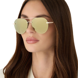 Lenox XS Aviator Sunglasses | Gold & Green + Gold Flash | DIFF Eyewear