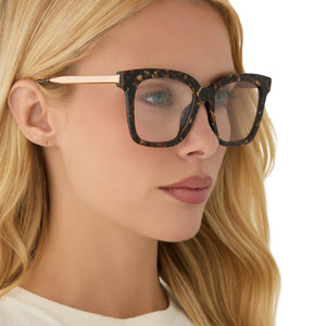 Bella Square Glasses | Glitter Tortoise | DIFF Eyewear display picture 2
